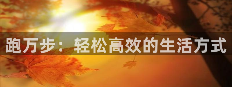 k1体育app下载：跑万步：轻松高效的生活方式
